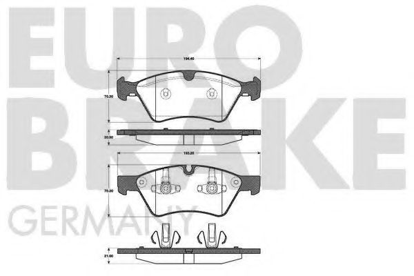 5502223360 EUROBRAKE Тормозная система Комплект тормозных колодок, дисковый тормоз