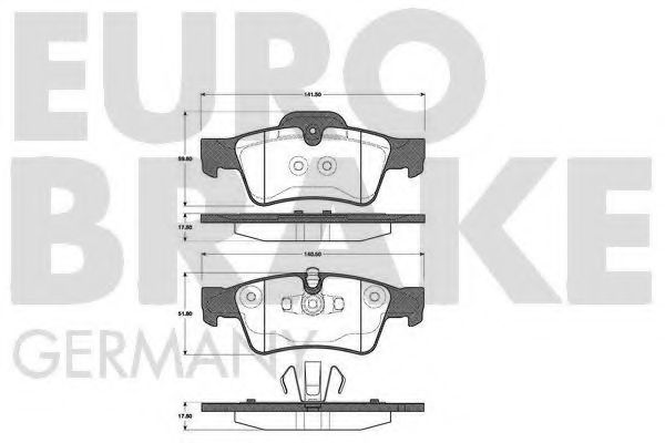 5502223361 EUROBRAKE Brake System Brake Pad Set, disc brake