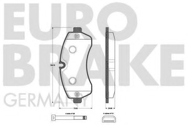 5502223364 EUROBRAKE Brake System Brake Pad Set, disc brake