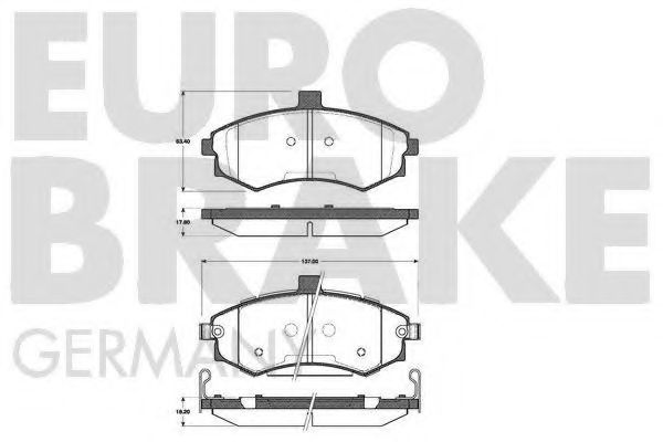 5502223413 EUROBRAKE Brake Pad Set, disc brake