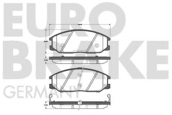 5502223414 EUROBRAKE Brake Pad Set, disc brake