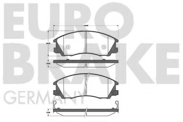 5502223416 EUROBRAKE Brake System Brake Pad Set, disc brake