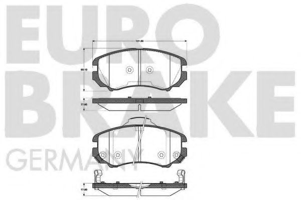 5502223425 EUROBRAKE Brake System Brake Pad Set, disc brake