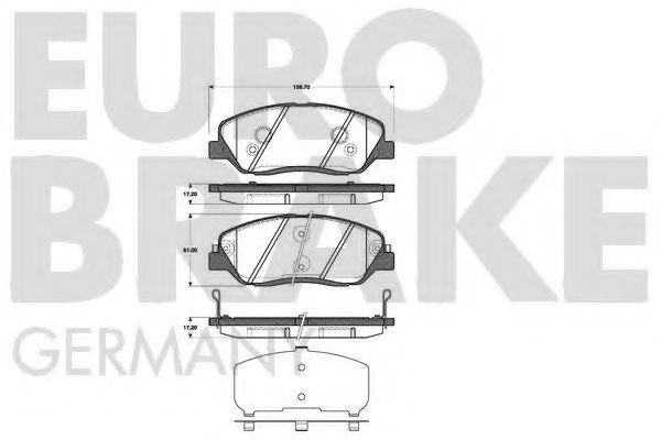 5502223427 EUROBRAKE Brake Pad Set, disc brake