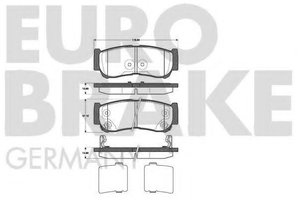 5502223428 EUROBRAKE Тормозная система Комплект тормозных колодок, дисковый тормоз