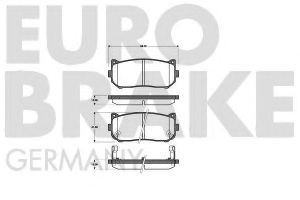 5502223503 EUROBRAKE Brake Pad Set, disc brake