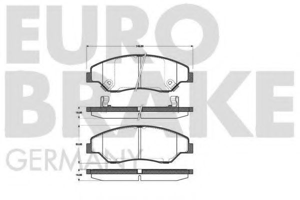5502223505 EUROBRAKE Brake Pad Set, disc brake