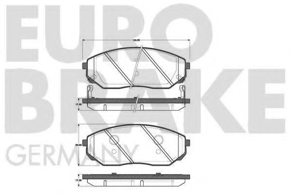 5502223508 EUROBRAKE Brake System Brake Pad Set, disc brake