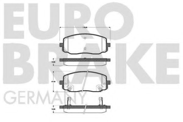 5502223513 EUROBRAKE Brake System Brake Pad Set, disc brake