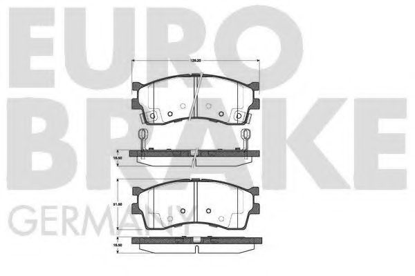 5502223516 EUROBRAKE Тормозная система Комплект тормозных колодок, дисковый тормоз