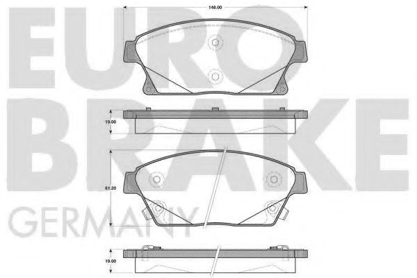 5502223646 EUROBRAKE Brake Pad Set, disc brake