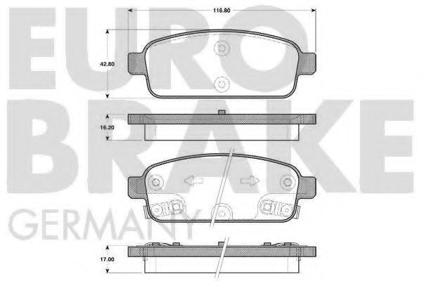 5502223647 EUROBRAKE Brake Pad Set, disc brake