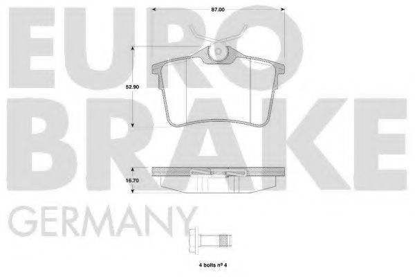 5502223748 EUROBRAKE Brake System Brake Pad Set, disc brake