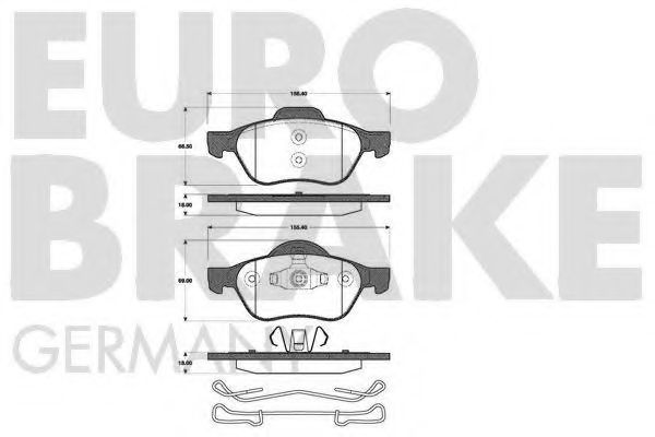 5502223956 EUROBRAKE Brake Pad Set, disc brake