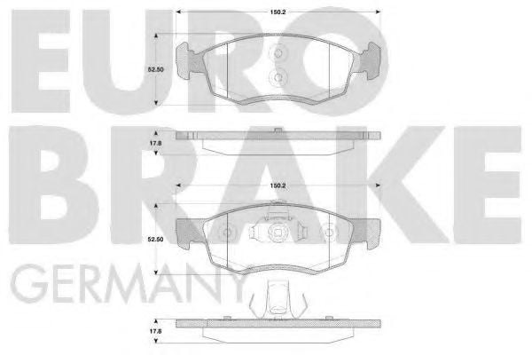 5502223958 EUROBRAKE Brake System Brake Pad Set, disc brake
