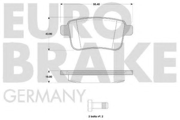 5502223960 EUROBRAKE Brake Pad Set, disc brake