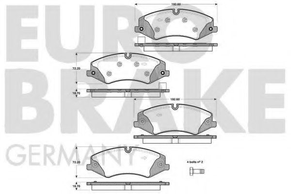 5502224032 EUROBRAKE Brake System Brake Pad Set, disc brake