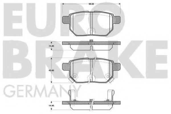 5502224580 EUROBRAKE Brake Pad Set, disc brake