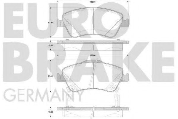 5502224584 EUROBRAKE Brake System Brake Pad Set, disc brake
