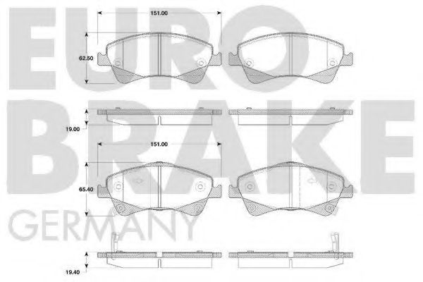 5502224585 EUROBRAKE Brake Pad Set, disc brake
