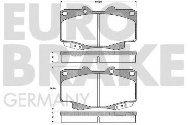 5502224596 EUROBRAKE Brake System Brake Pad Set, disc brake