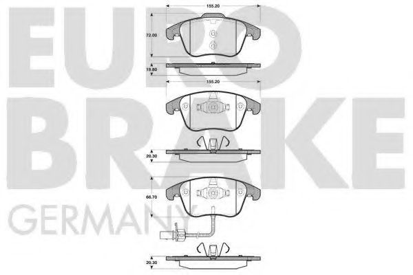 5502224794 EUROBRAKE Brake Pad Set, disc brake
