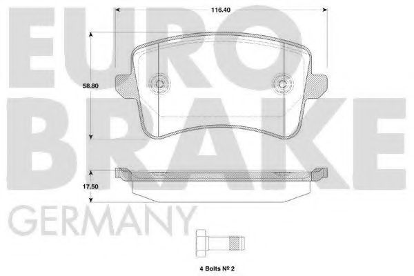 5502224796 EUROBRAKE Brake Pad Set, disc brake