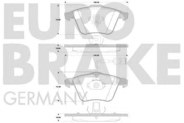 5502224828 EUROBRAKE Brake Pad Set, disc brake