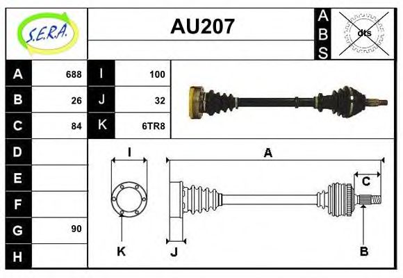 AU207 SERA Abgasanlage Endschalldämpfer