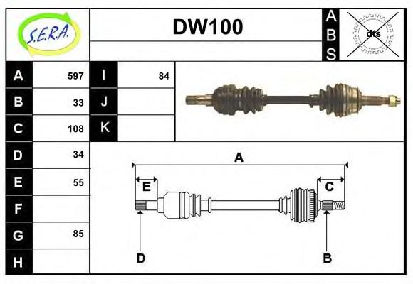 DW100 SERA Steering Tie Rod End