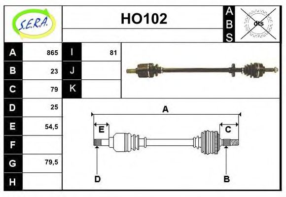 HO102 SERA Joint Kit, drive shaft