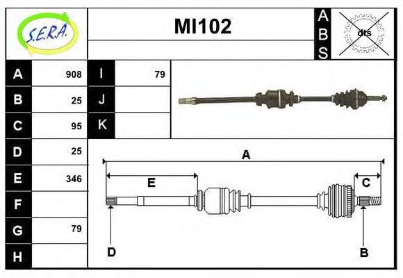 MI102 SERA Steering Tie Rod End