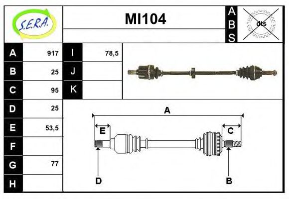 MI104 SERA Steering Tie Rod End