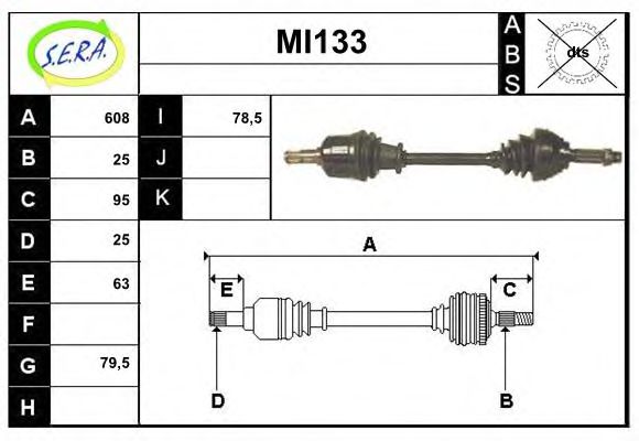 MI133 SERA Steering Tie Rod Axle Joint