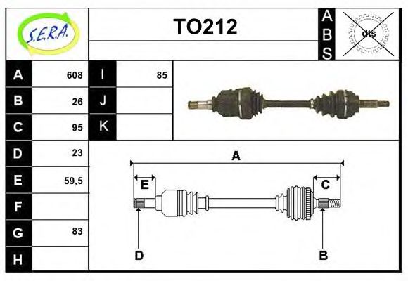 TO212 SERA Joint Kit, drive shaft