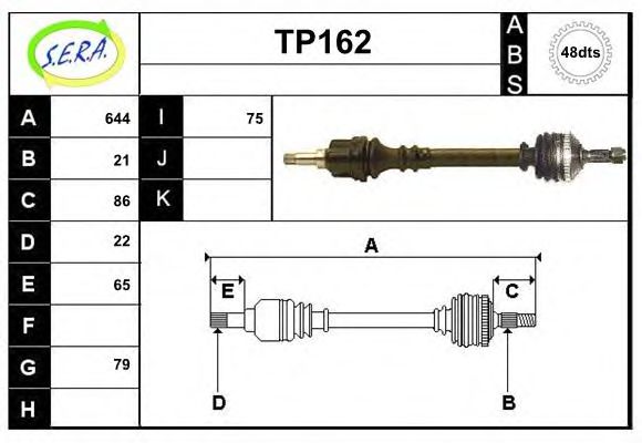 TP162 SERA Joint Kit, drive shaft