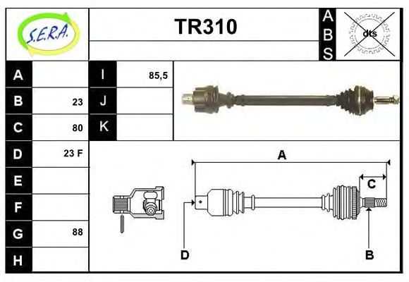 TR310 SERA Cylinder Head Gasket Set, exhaust manifold