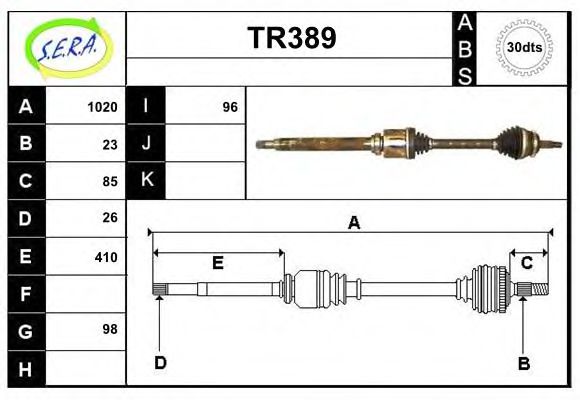 TR389 SERA Shaft Seal, water pump shaft