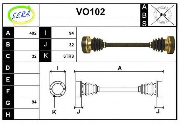 VO102 SERA Tie Rod Axle Joint