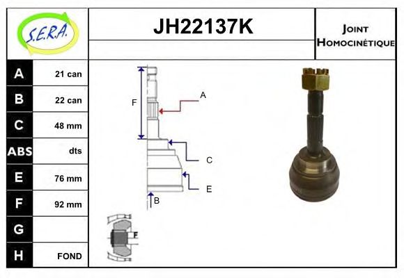 JH22137K SERA Final Drive Joint Kit, drive shaft