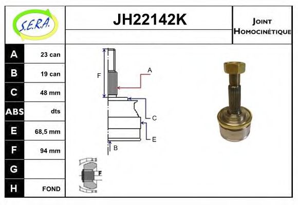 JH22142K SERA Final Drive Joint Kit, drive shaft