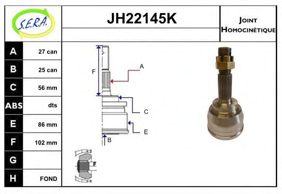 JH22145K SERA Gelenksatz, Antriebswelle