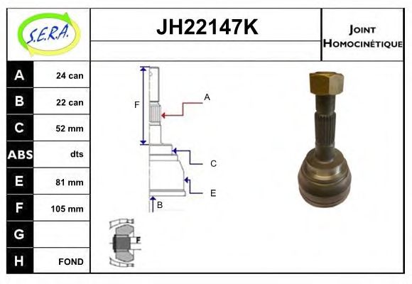 JH22147K SERA Final Drive Joint Kit, drive shaft