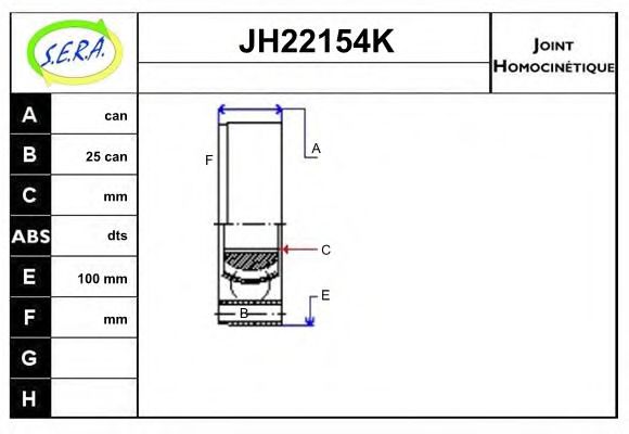 JH22154K SERA Final Drive Joint Kit, drive shaft