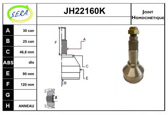 JH22160K SERA Final Drive Joint Kit, drive shaft