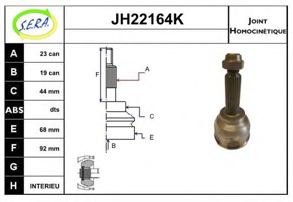 JH22164K SERA Final Drive Joint Kit, drive shaft