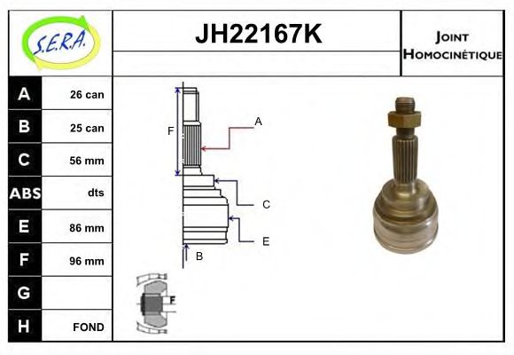 JH22167K SERA Joint Kit, drive shaft