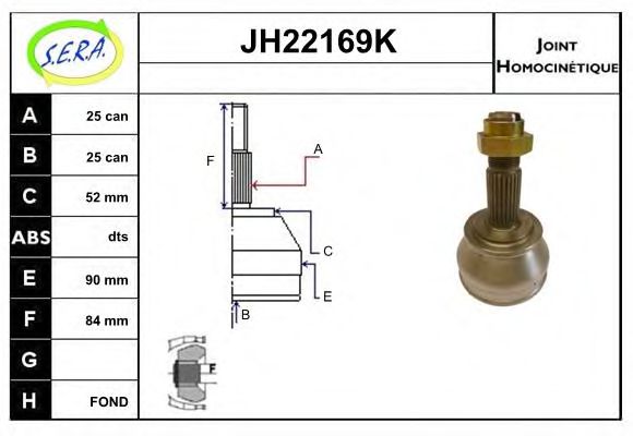 JH22169K SERA Final Drive Joint Kit, drive shaft