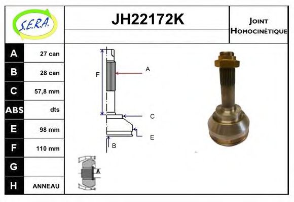 JH22172K SERA Final Drive Joint Kit, drive shaft