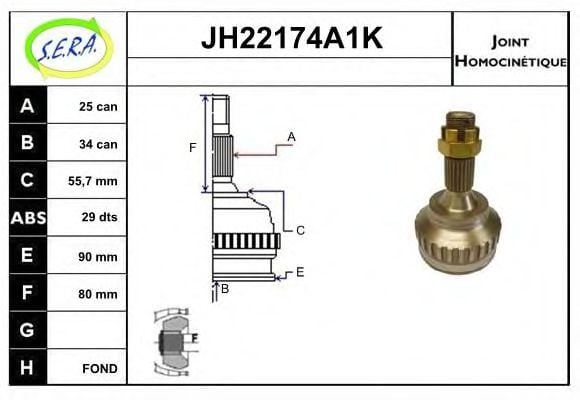 JH22174A1K SERA Joint Kit, drive shaft